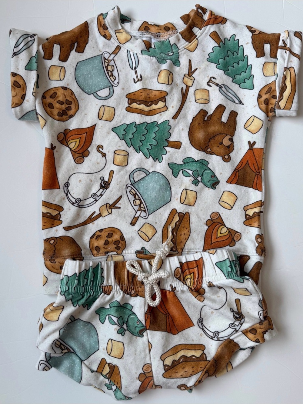 Dear Apsen Camping Print Matching Set Size 2